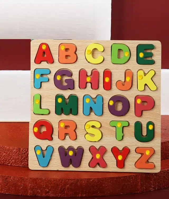 Wooden Alphabets & Color Learning Educational Board for Kids (Multicolor)