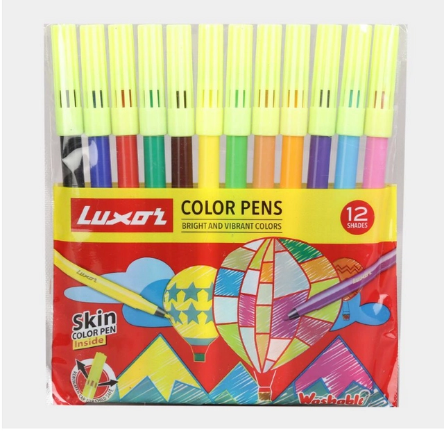 LUXOR Sketch Pen (12 Color, Pack of 1)