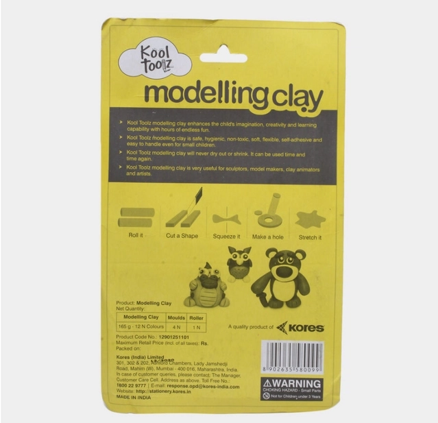 KORES Modelling Clay Set (12 Shades, Pack of 1)