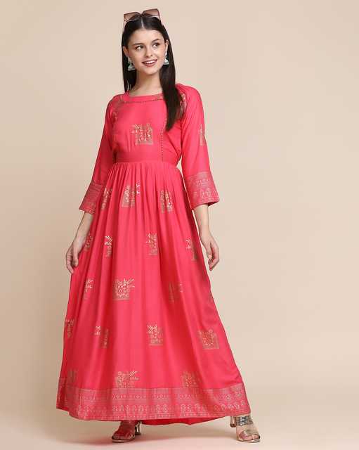 Warthy Ent Kurti For Womens (Pink, M) (A-49)