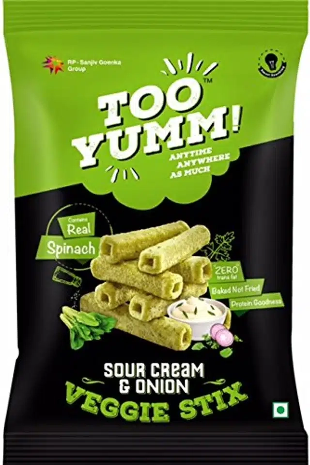 Too Yumm Veggie Stix Sour Cream & Onion 3X45 g (Pack Of 3)