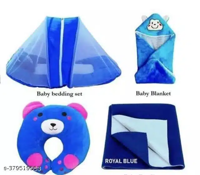 Combo of Baby Sleeping Set (Blue, Set of 4)