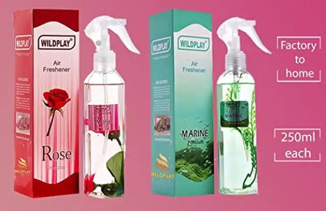 Wildplay Rose & Marine Room Air Freshener (Pack of 2, 250 ml)