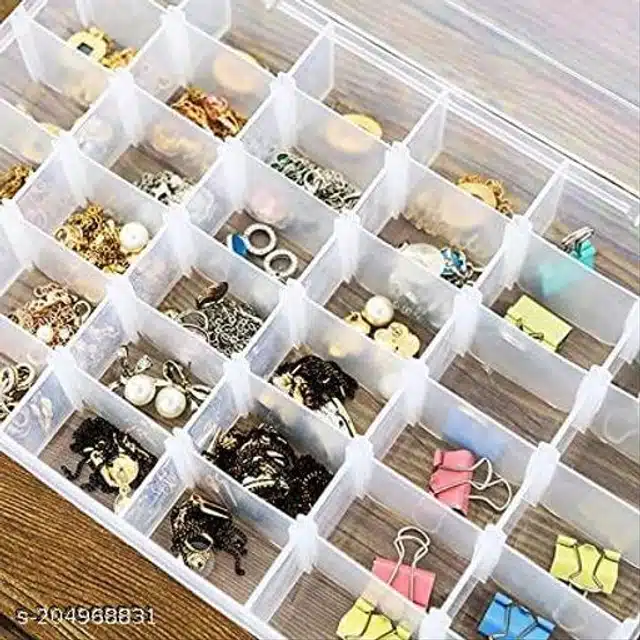 Plastic Jewellery Organizer (Transparent, Pack of 3)