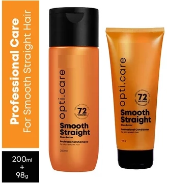 Opti.care Smooth Straight Shampoo (200 ml) & Conditioner (98 g) (Set of 2)