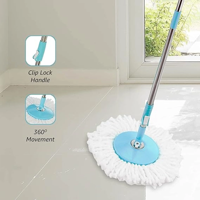 Metal 360 Degree Spin Mop (Sky Blue)