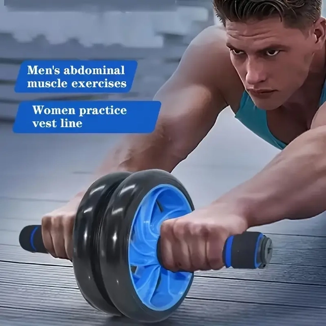 ABS Plastic Ab Wheel Roller for Men & Women (Blue & Black)