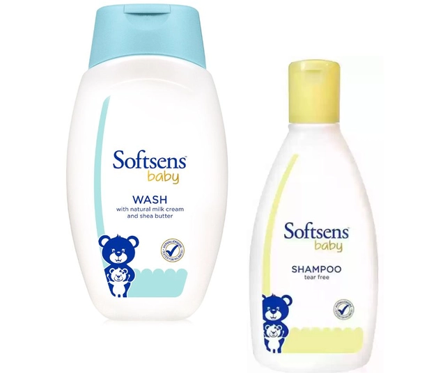 Softsens Baby Wash with Softsens Baby Shampoo (2x200 ml, Set of 2)