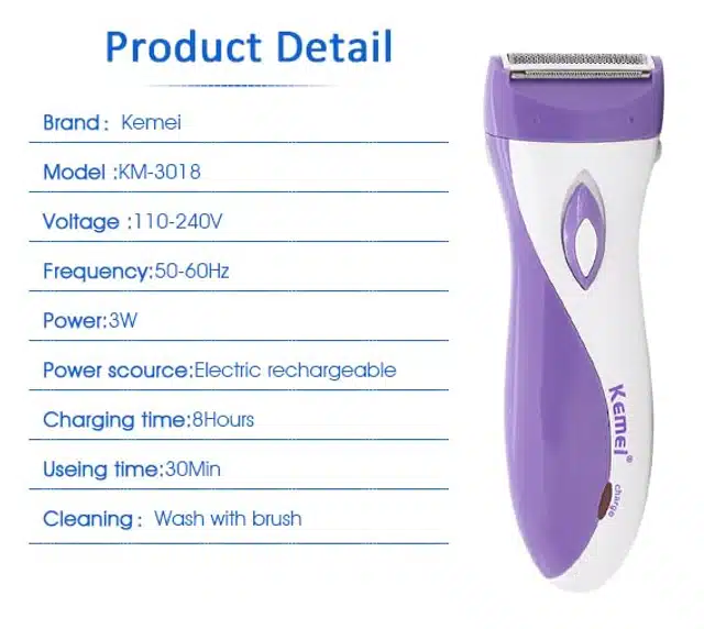 Electric Hair Removal Shaver for Women (Multicolor, 20 V)