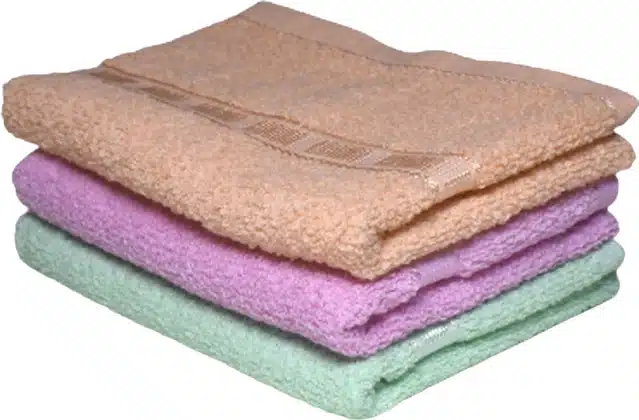 Cotton High Absorbent Antibacterial Hand Towels (Pack of 3) (Multicolor, 14x21 inches)