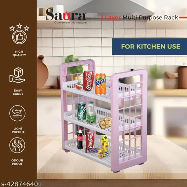 Plastic Multipurpose Storage Rack (Multicolor)