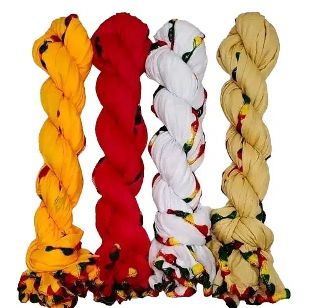 Cotton Blend Dupattas for Women (Multicolor, 2 m) (Pack of 4)