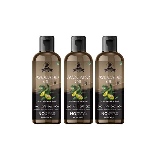 Beardox 100% Pure & Natural Premium Quality Non-Sticky Avocado Oil For Frizz Free Stronger Hair (50 ml, Pack Of 3) (G-2139)