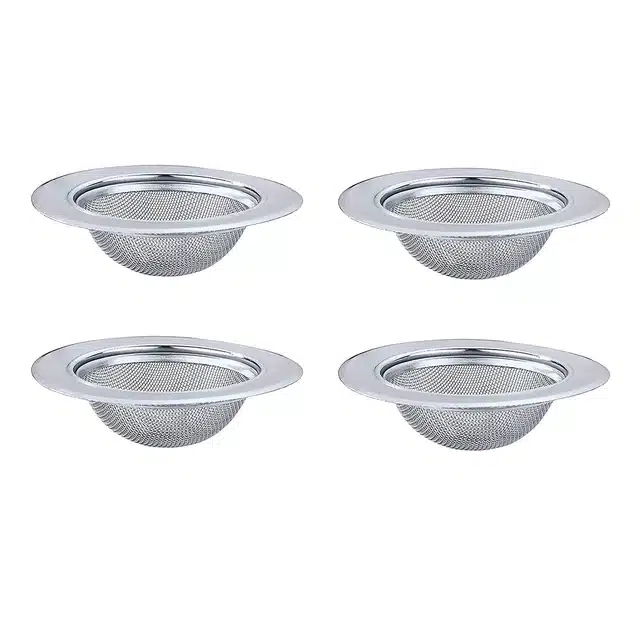 Xtend Stainless Steel Sink Strainer (Pack of 4, Silver) (SI-13)