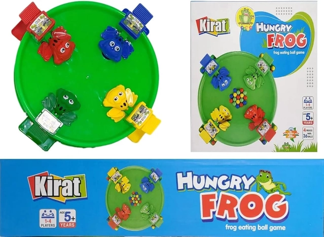 Plastic Toyrod Hungry Frog Eat Beans Game for Kids (Multicolor)