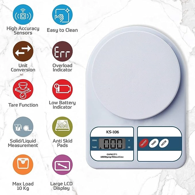 Digital Kitchen Weight Machine (White)