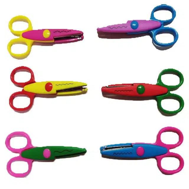 Crafts 6 in 1 Zigzag Fancy Cut Scissors (Multicolor, Pack of 6)