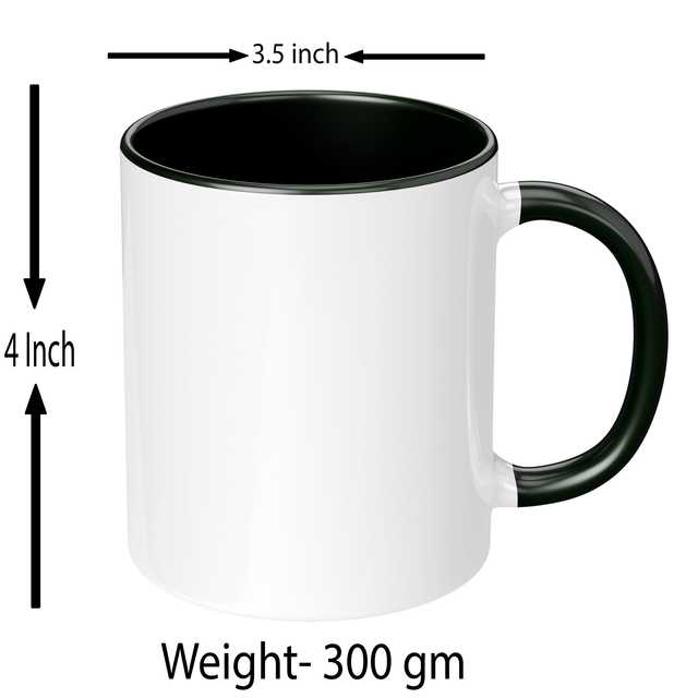 Bride Loading Printed Heart Handle Mug Microwave Safe Ceramic Tea Coffee (Black, 350 ml) (GT-574)