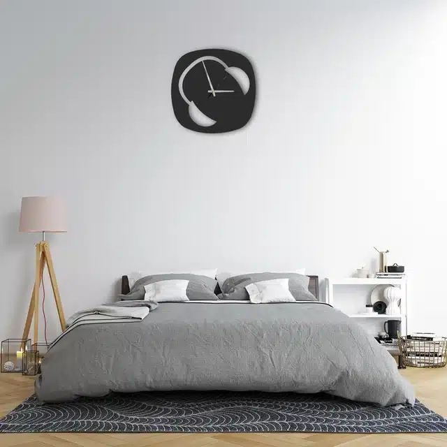 Wooden Designer Wall Clock (Black)