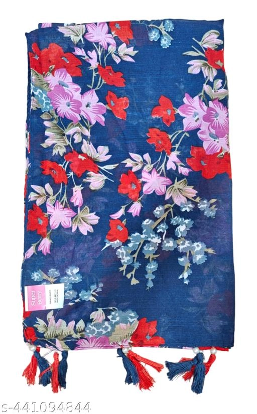 Poly Chiffon Printed Scarves for Women (Multicolor, 1.75 m) (Pack of 2)