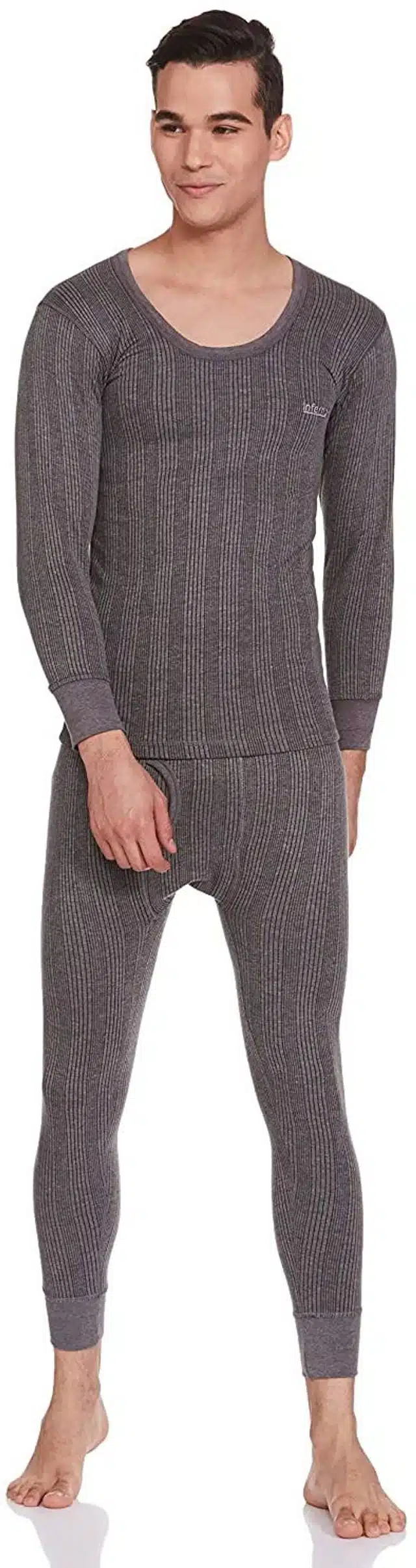 Polycotton Thermal Set for Men (Grey, S)