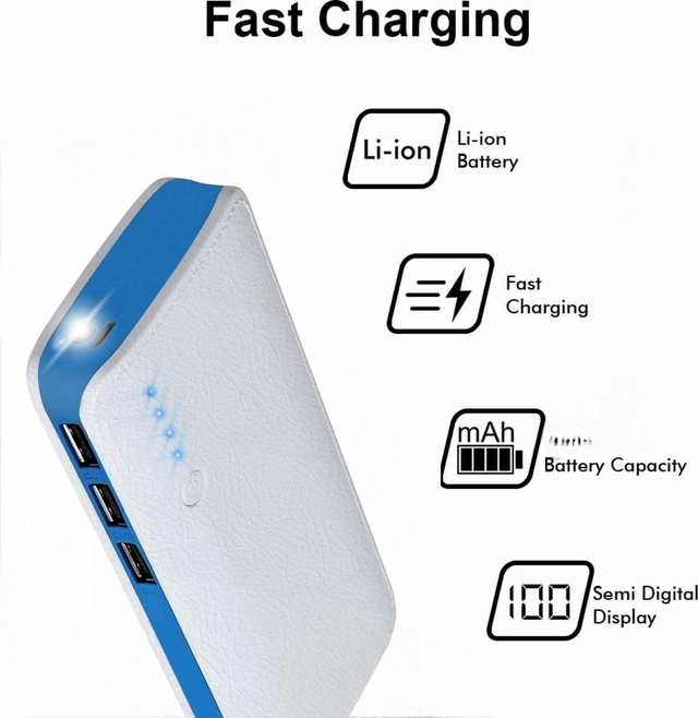 20000 mAh Power Bank (White & Blue)