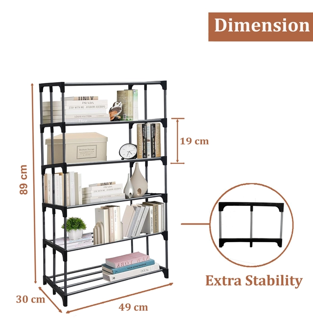 6 Layers Book Shelf (Black)