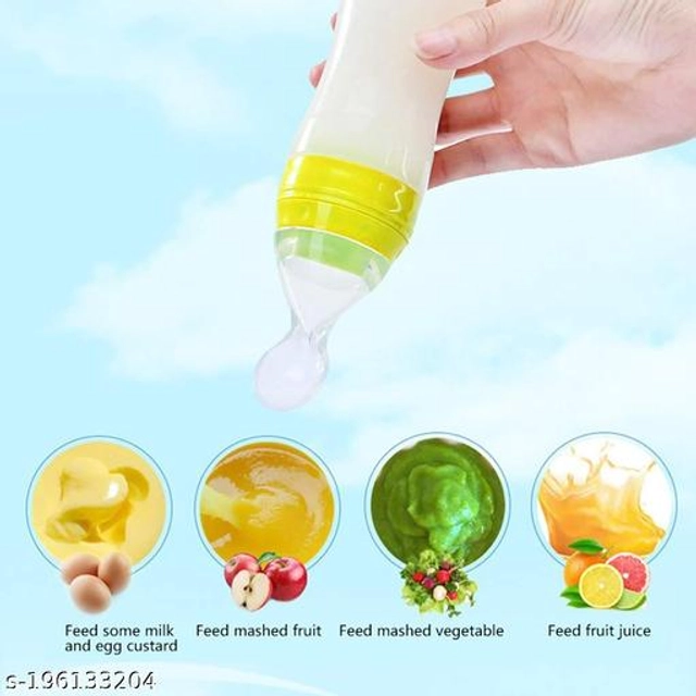 Silicone Food Feeder Bottle for Baby (Multicolor, 90 ml)