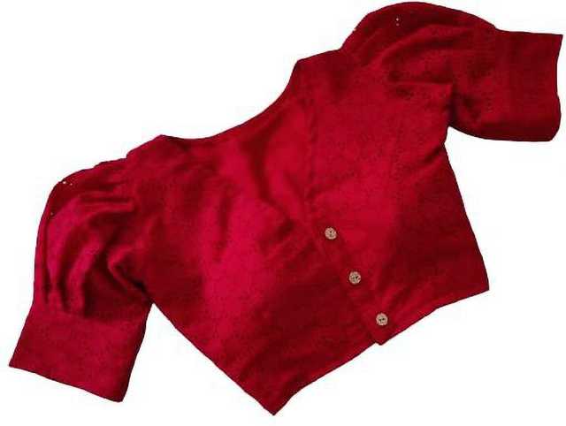 Aarohi Cotton Silk Designer Blouse for Women (Red, 36) (AE-89)