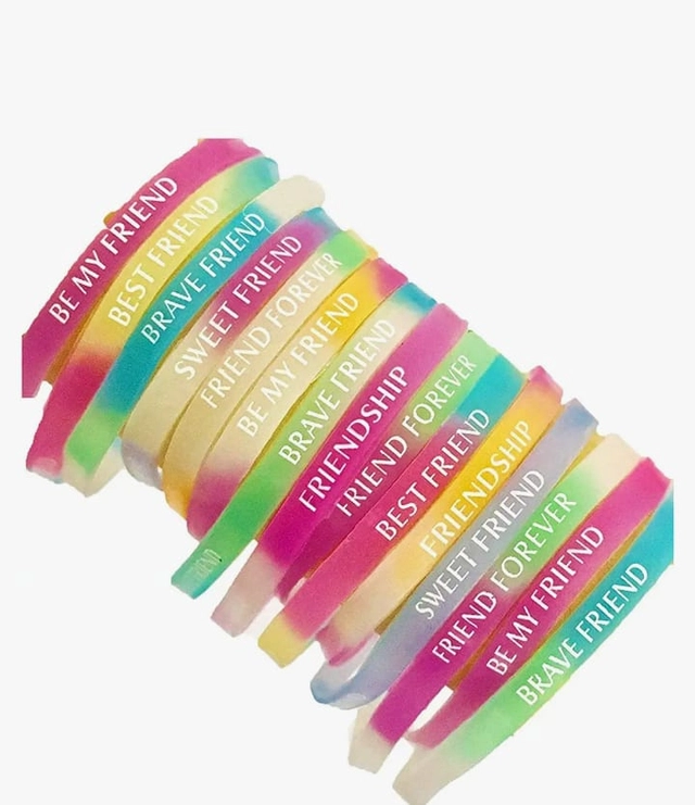 Rubber Wrist Band for Men & Women (Multicolor, Pack of 20)