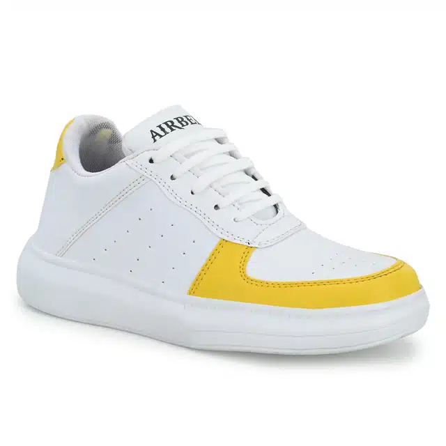 Men's Lace Up Casual Sneakers (Yellow, 10) (JF-29)
