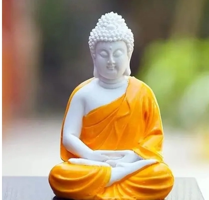 Lord Gautam Buddha Idol (Orange & White)