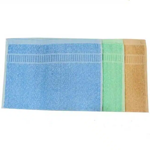 Cotton High Absorbent Antibacterial Hand Towels (Pack of 3) (Multicolor, 14x21 inches)