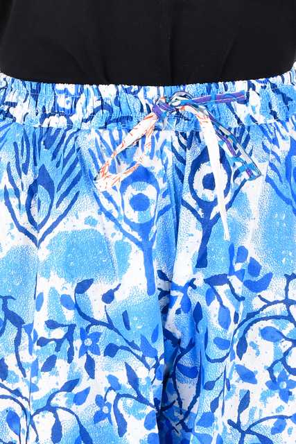 Rangun Casual Cotton Women Printed Palazzo (Blue ) (MT-28)