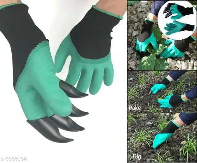 Latex Garden Gloves (Green & Black)