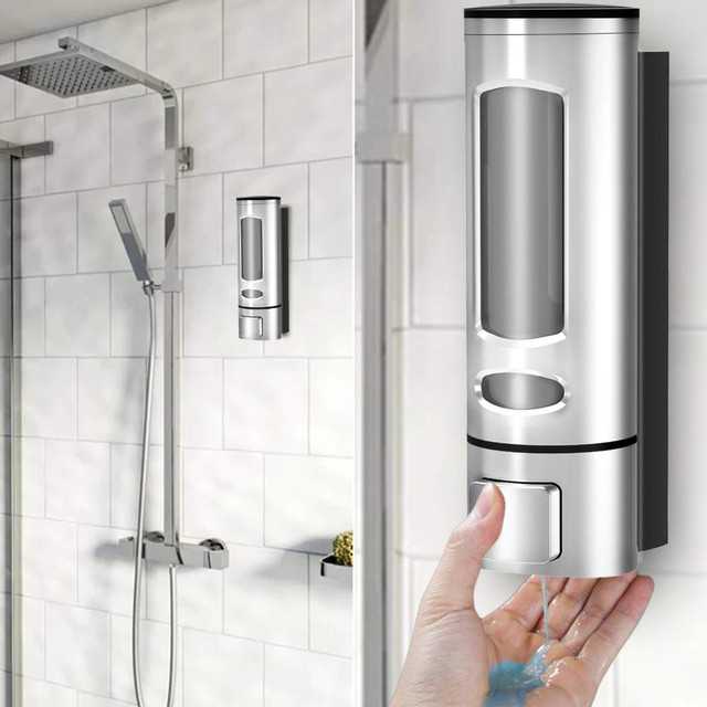 Royal ABS Plastic Wall Mounted Hand Wash Soap Dispenser for Bathroom (Silver, 400 ml) (MT-40)