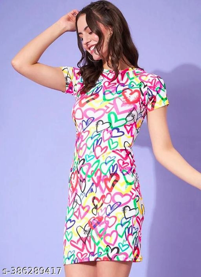 Viscose Dress for Women (Multicolor, S)