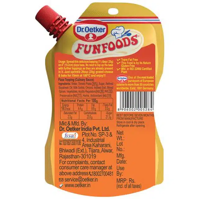 Dr Oetker Funfoods Pizza Topping 100 g (Pouch)