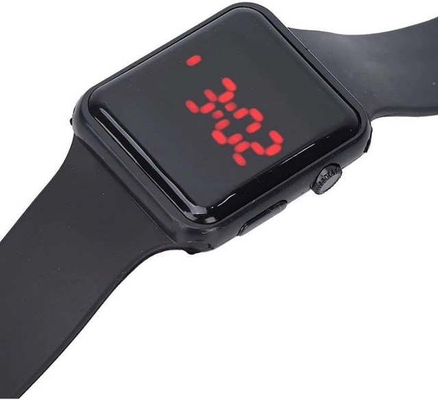 Silicone Strap Digital Watch for Kids (Black)