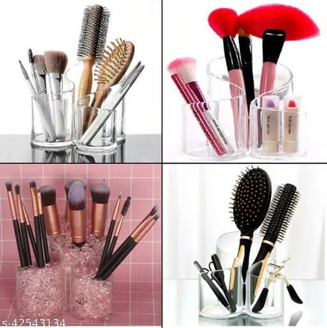 Plastic Makeup Brushes Holder (Transparent)