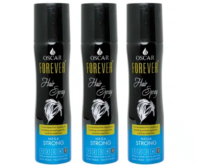 Oscar Hair Spray for Men & Women (135 ml, Pack of 3)