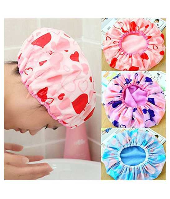 Lenon Makeup Accessory Fok Shower Cap Multicolor (Set of 3) (D142)