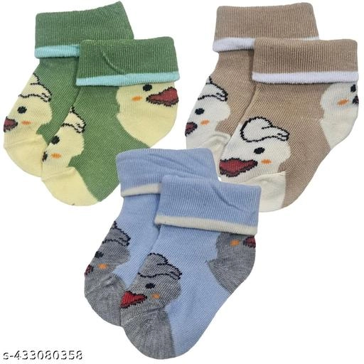 Cotton Socks for Kids (Multicolor, Pack of 3)