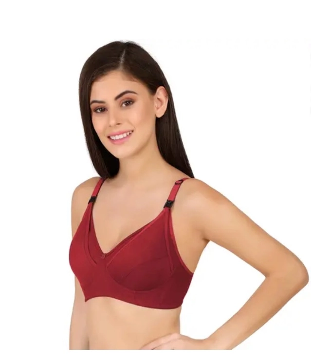 Polycotton Non Padded Bras for Women (Multicolor, 32) (Pack of 3)