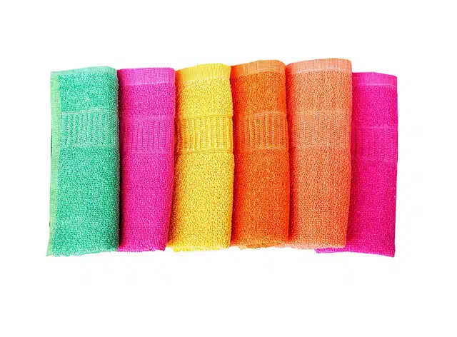 Cotton High Absorbent Antibacterial Hand Towels (Pack of 6) (Multicolor, 12x18 inches)