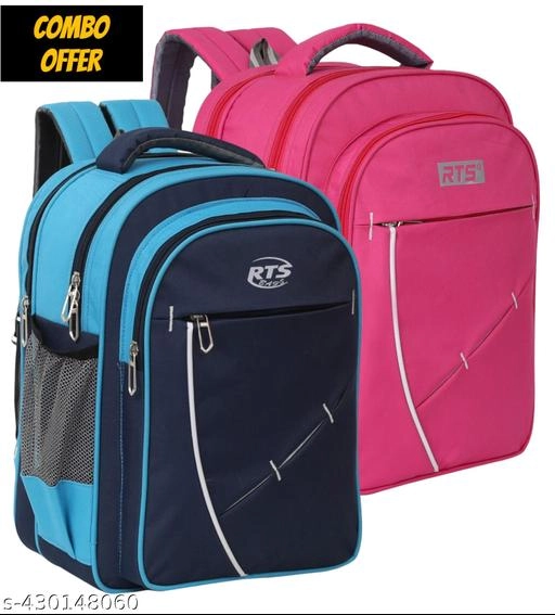 Polyester Backpack for Kids (Multicolor, Pack of 2)