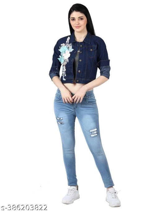 Denim Jacket for Women (Blue, S)