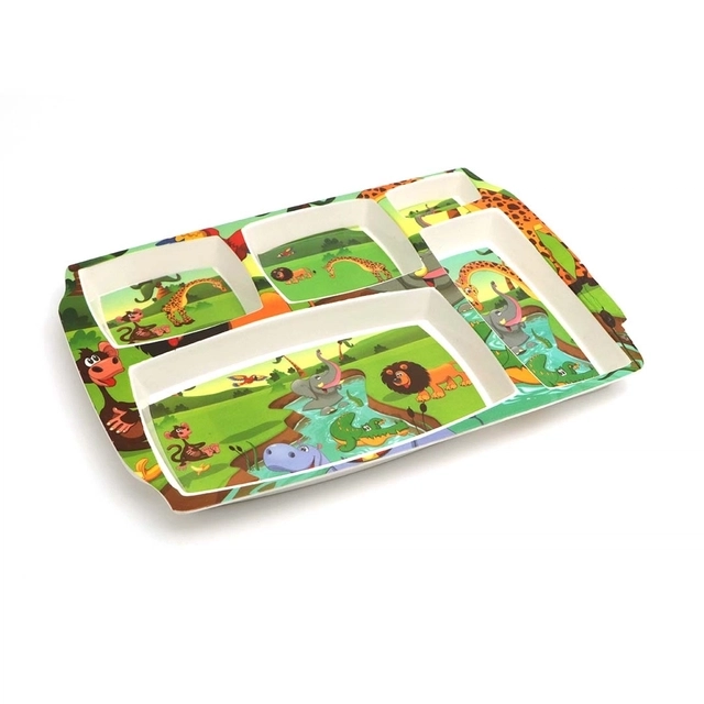 DINE SMART-Melamine Kids Meal Tray (Pack of 1)