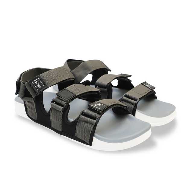 Footox Stylish Mens Sandals & Clogs (Grey, 10) (F-862)