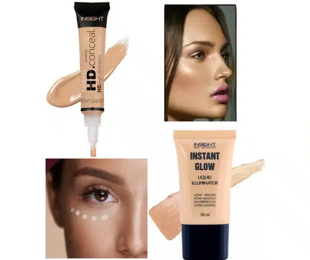 HD Concealer with Long Lasting Liquid Illuminator  (Multicolor, Set of 2)